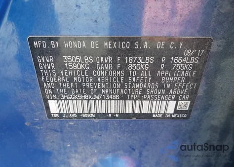 2018 Honda Fit Ex из США, поврежденный, VIN 3HGGK5H8XJM713486